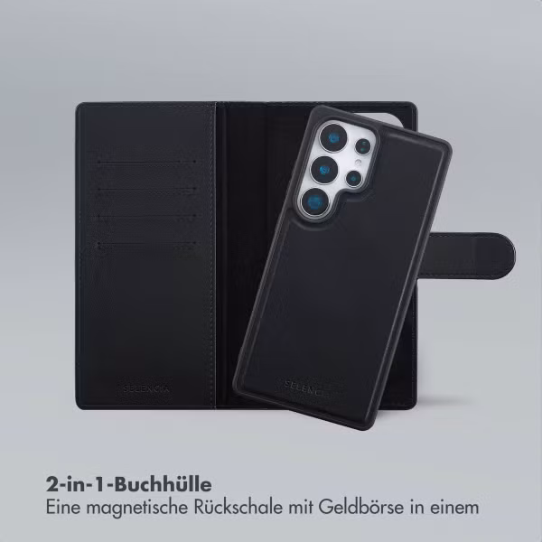 Selencia Olyn Abnehmbare Bookcase mit MagSafe Samsung Galaxy S25 Ultra - Schwarz