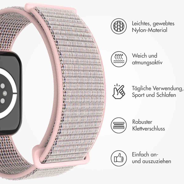 imoshion Nylonarmband für das  Apple Watch Series 1 t/m 9 / SE (38/40/41 mm) | Series 10 / 11 (42 mm) - Sand Pink