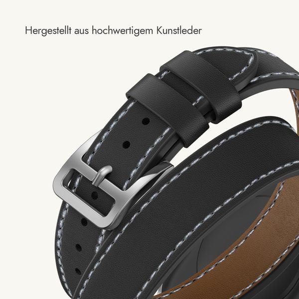 Selencia Élan Double strap Armband für Apple Watch | 38/40/41/42 mm - Schwarz