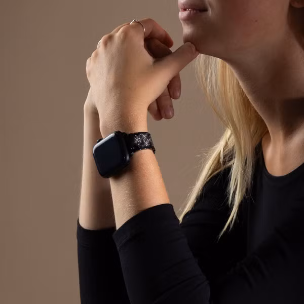 Selencia Sparkle Armband für das  Apple Watch Series 1 t/m 9 / SE (38/40/41 mm) | Series 10 / 11 (42 mm) - Schwarz