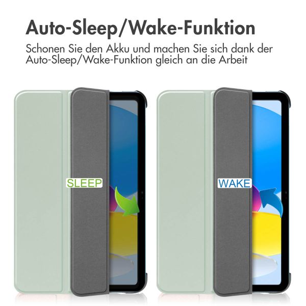 imoshion Trifold Klapphülle Apple iPad 11 (2025) 11 Zoll A16 / iPad 10 (2022) 10.9 Zoll - Hellgrün