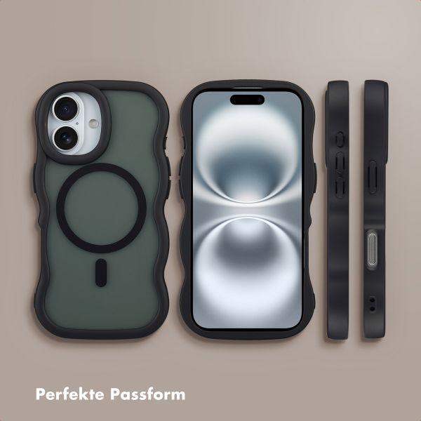 Selencia Wavy Backcover mit MagSafe Apple iPhone 16 - Schwarz