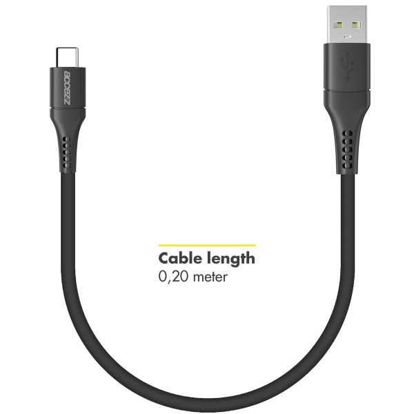 Accezz USB-C auf USB-Kabel für das iPhone 15 Plus - 0,2 m - Schwarz