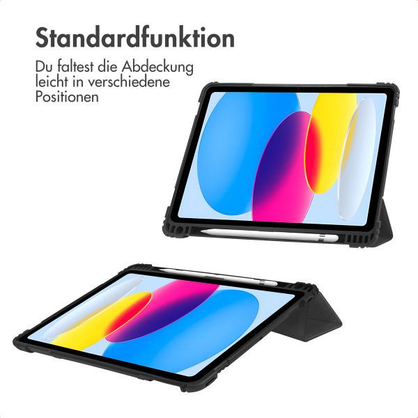 Accezz Rugged Trifold Klapphülle Apple iPad 11 (2025) 11 Zoll A16 / iPad 10 (2022) 10.9 Zoll - Schwarz