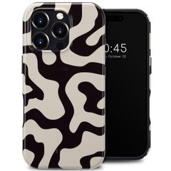 Selencia Vivid Tough Back Cover MagSafe für das iPhone 16 Pro - Art Wave Black