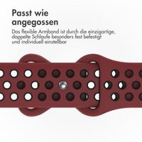 imoshion Sportarmband⁺ für das Apple Watch Series 1 bis 11 / SE / Ultra (44/45/46/49 mm) - Größe S/M - Wine Red & Black