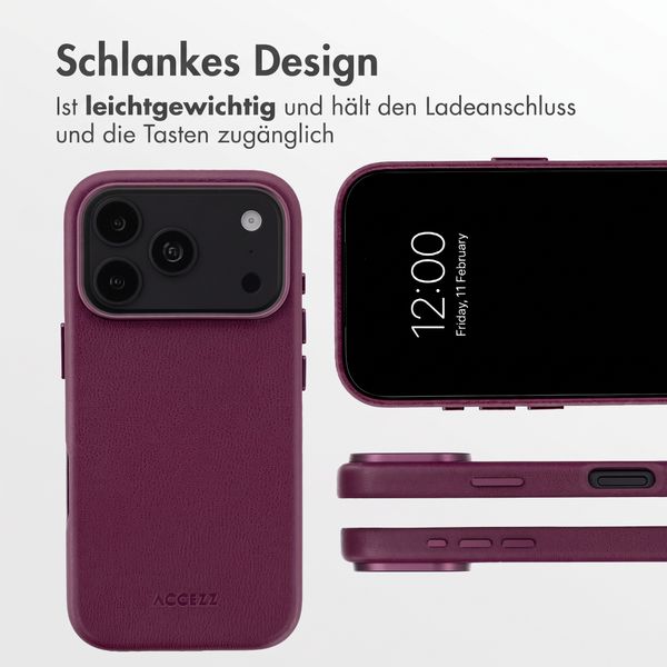 Accezz MagSafe Leather Backcover Apple iPhone 18 Pro Max / 17 Pro Max - Heath Purple