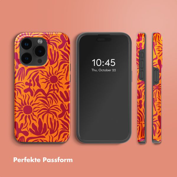 Selencia Vivid Tough Back Cover mit MagSafe für das iPhone 15 Pro Max - Tropical Vibes Apricot