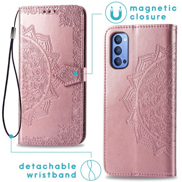 imoshion Mandala Klapphülle für das Oppo Reno4 5G - Roségold