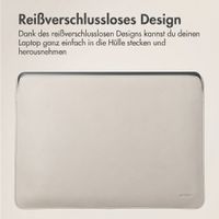 Accezz Leather Laptop Hülle Apple MacBook 15 Zoll - Laptop Sleeve - Beige