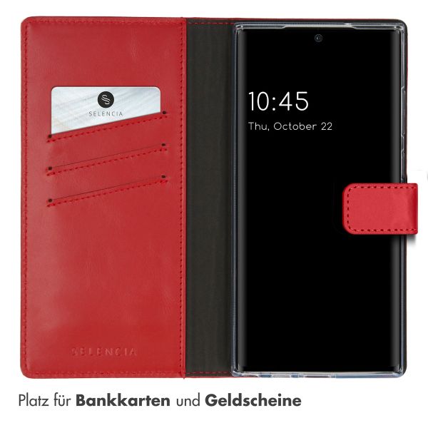 Selencia Echtleder Klapphülle Samsung Galaxy S23 Ultra - Rot