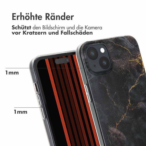 imoshion Design Hülle Apple iPhone 15 Plus - Black Marble Transparent