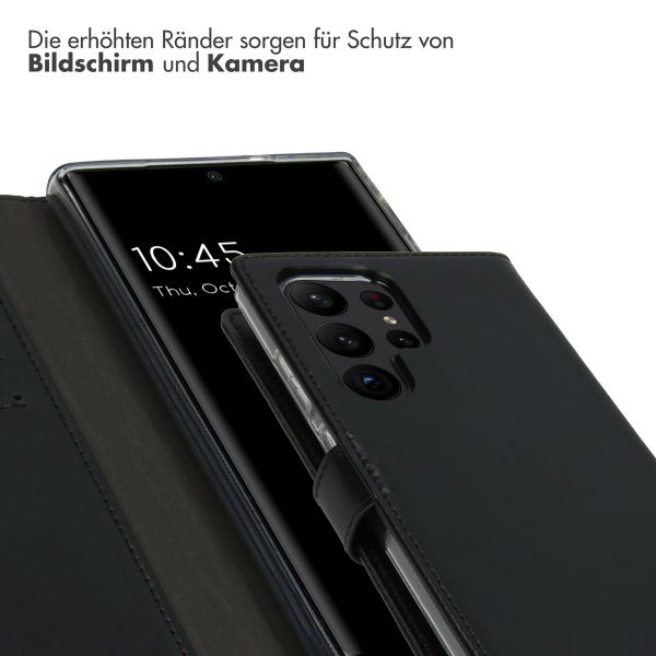 Selencia Echtleder Klapphülle Samsung Galaxy S23 Ultra - Schwarz
