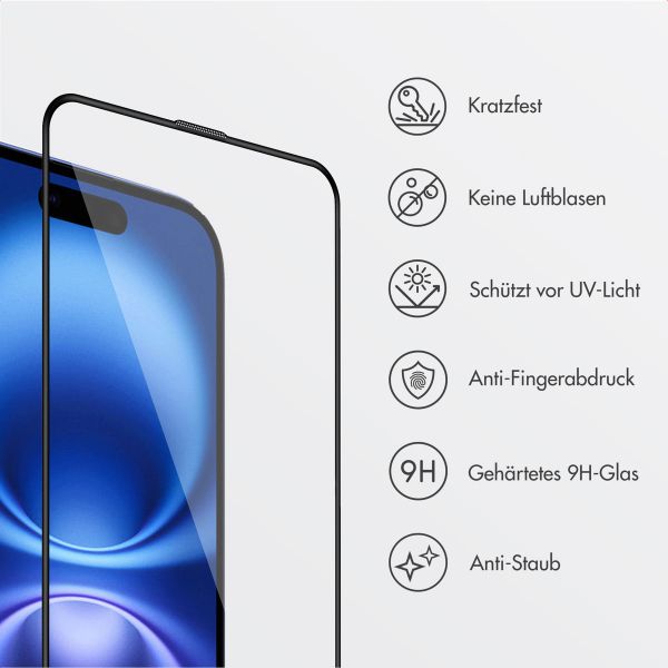 Accezz Gehärteter Glas-Schutz + Applikator Apple iPhone 16 Plus / 15 Plus