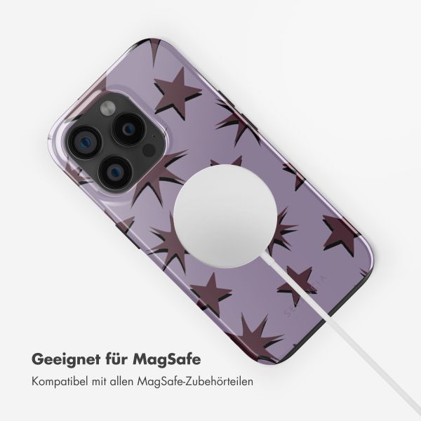 Selencia Vivid Tough Back Cover MagSafe für das iPhone 15 Pro - Stars Plum Lilac