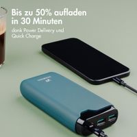 imoshion Powerbank 20.000 mAh - 22,5W Schnellladegerät - USB-C / USB-A - Petrol Green