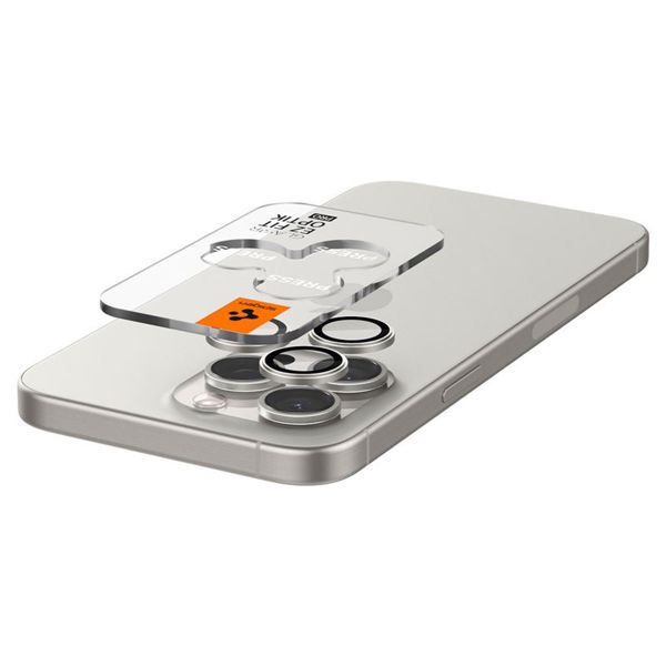 Spigen GLAStR Kamera Schutzglas 2er Pack für das Apple iPhone 17 Pro / 17 Pro Max / 16 Pro / 16 Pro Max / 15 Pro / 15 Pro Max / 14 Pro / 14 Pro Max - Titan Weiß