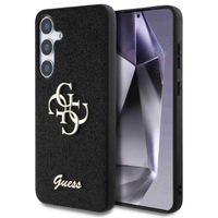 Guess 4G Metal Logo Back Cover mit Glitter Samsung Galaxy S25 - Schwarz