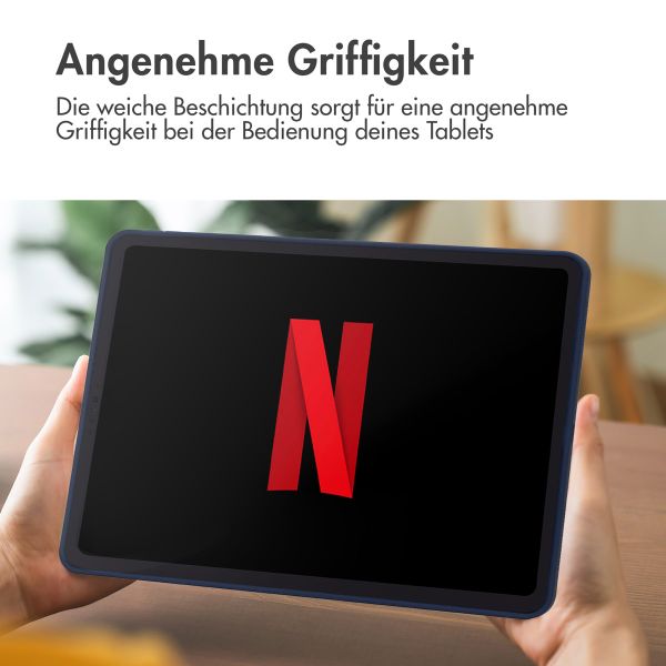 Accezz Liquid Silicone Back Cover mit Stifthalter Apple iPad Air 13 Zoll (2025) M3 / (2024) M2 - Dunkelblau