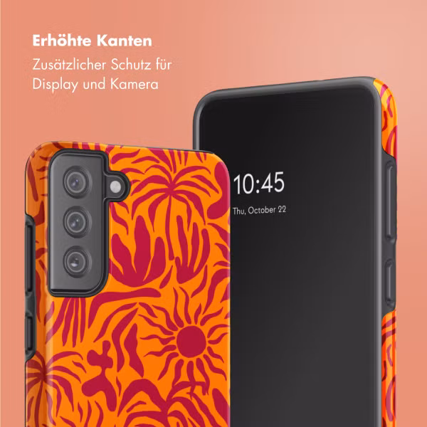 Selencia Vivid Tough Back Cover für das Samsung Galaxy S21 FE - Tropical Vibes Apricot