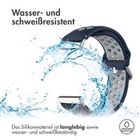 imoshion Silikonband Sport für das Fitbit Versa 4 / 3 / Sense (2) - Blau/Grau