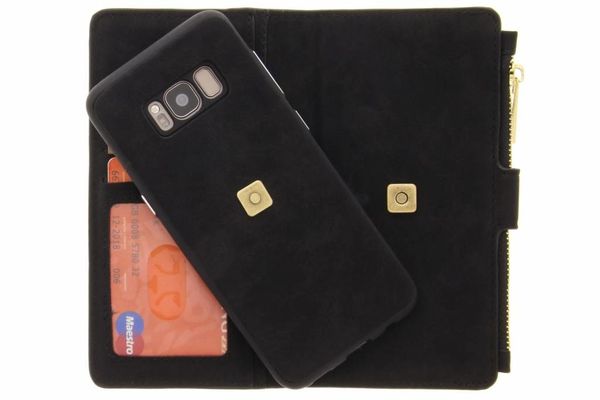 Schwarze luxuriöse Portemonnaie-Klapphülle Samsung Galaxy S8