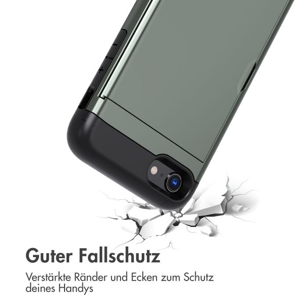imoshion Backcover mit Kartenfach Apple iPhone SE (2022 / 2020) / 8 / 7 - Dunkelgrün