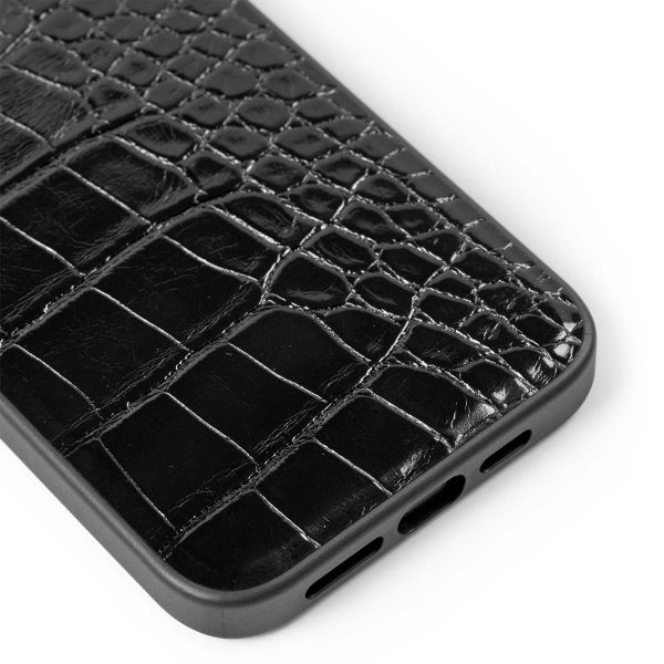 iDeal of Sweden Vegan Leather Back Cover für das iPhone 14 Pro Max - Black Croco