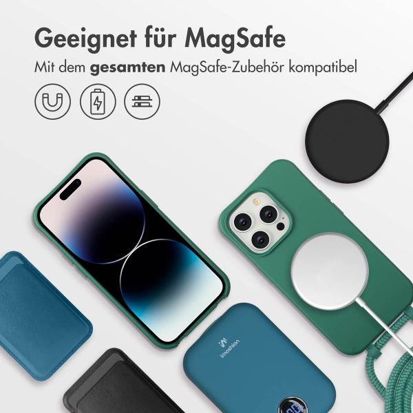imoshion Color Backcover mit abnehmbarem Handykette und MagSafe Apple iPhone 14 Pro - Dunkelgrün