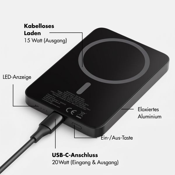 Selencia Vivid Powerbank 5.000 mAh - MagSafe und Qi - Black / Check This Olive