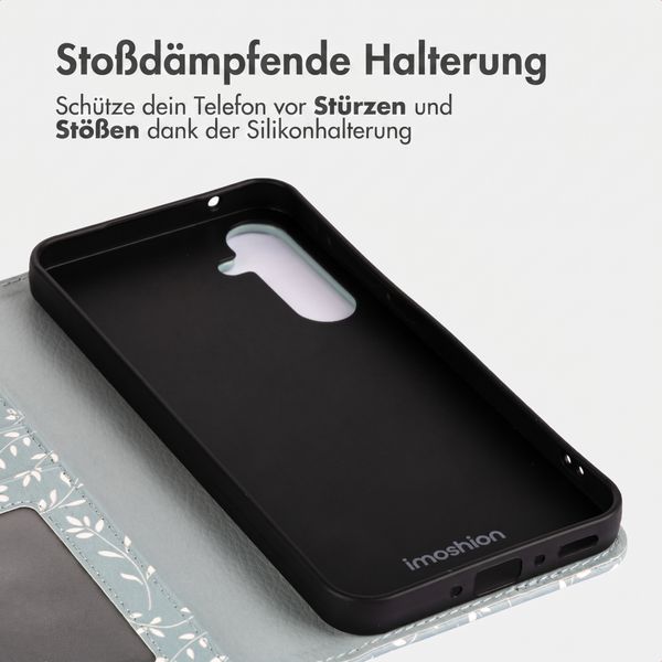 imoshion Design Klapphülle Samsung Galaxy A35 - Smoke Green Flowers