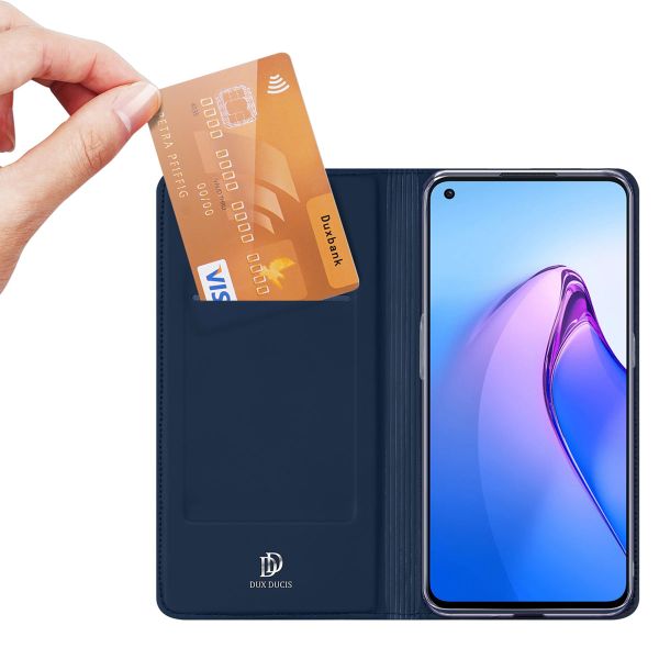 Dux Ducis Slim TPU Klapphülle für das Oppo Reno 8 5G - Dunkelblau