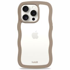 Holdit Wavy Case für das iPhone 15 Pro Max - Mocha Brown / Transparent