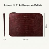 Selencia Croco Laptop Hülle 11 Zoll - Tablet / Laptop Sleeve - Burgundy