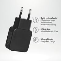 imoshion MagSafe Powerbank 10.000 mAh + Accezz Ultra Slim GaN Ladegerät + Accezz USB-C- auf USB-C-Kabel - 1 Meter - Schwarz