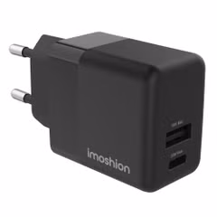 imoshion Wandladegerät - Ladegerät - USB-C- und USB-Anschluss - Power Delivery - 20 Watt - Schwarz