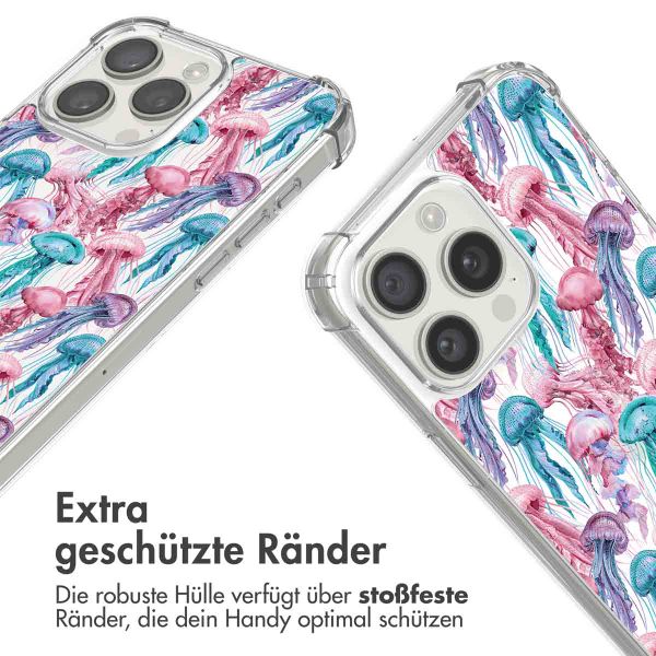 imoshion Design Hülle mit Band Apple iPhone 15 Pro - Jellyfish Watercolor