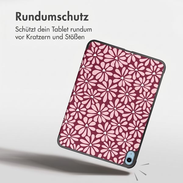 imoshion Design Trifold Klaphülle Apple iPad 11 (2025) 11 Zoll A16 / iPad 10 (2022) 10.9 Zoll - Bloom Love Blush