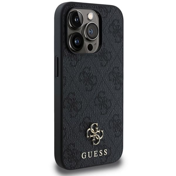 Guess 4G Metal Logo Back Cover MagSafe für das iPhone 15 Pro - Schwarz