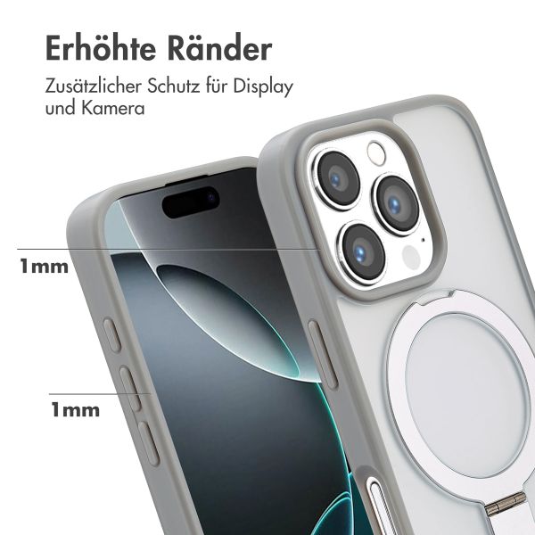 Accezz Ring Stand Backcover mit MagSafe Apple iPhone 16 Pro - Grau
