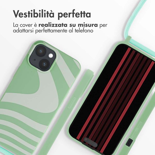 imoshion SilikonHülle design mit Band Apple iPhone 15 - Retro Green
