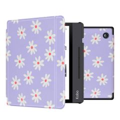 imoshion Design Slim Hard Case Sleepcover mit Stand für das Kobo Libra H2O - Flowers Distance