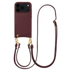 Selencia Nova HandyHülle mit Kordel und Kartenhalter Apple iPhone 18 Pro / 17 Pro - Bold Burgundy