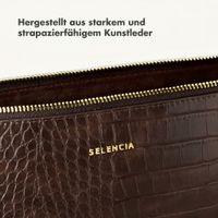 Selencia Croco Laptop Hülle 14 Zoll - Laptop Sleeve - Choco Brown