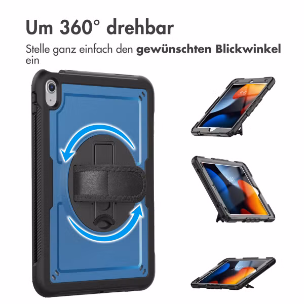 Accezz Robustes Back Cover mit Schultergurt Apple iPad 11 (2025) 11 Zoll A16 / iPad 10 (2022) 10.9 Zoll - Blau