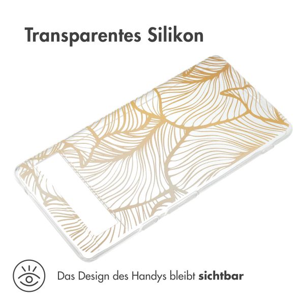imoshion Design Hülle Google Pixel 6a - Golden Leaves Transparent