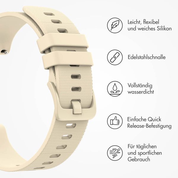 imoshion Sport-Silikonarmband mit Schnalle - Universelle 20 mm Anschluss - Beige