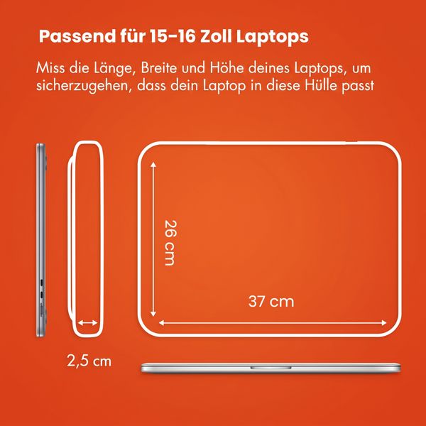 imoshion Laptop-Hülle mit Staufach 15-16 Zoll - Laptop Sleeve - Petrol Green