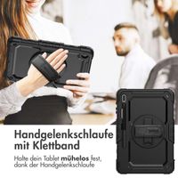 Accezz ﻿Robustes Back Cover mit Schultergurt für das Samsung Galaxy Tab S8 Plus / S7 Plus / S7 FE - Schwarz