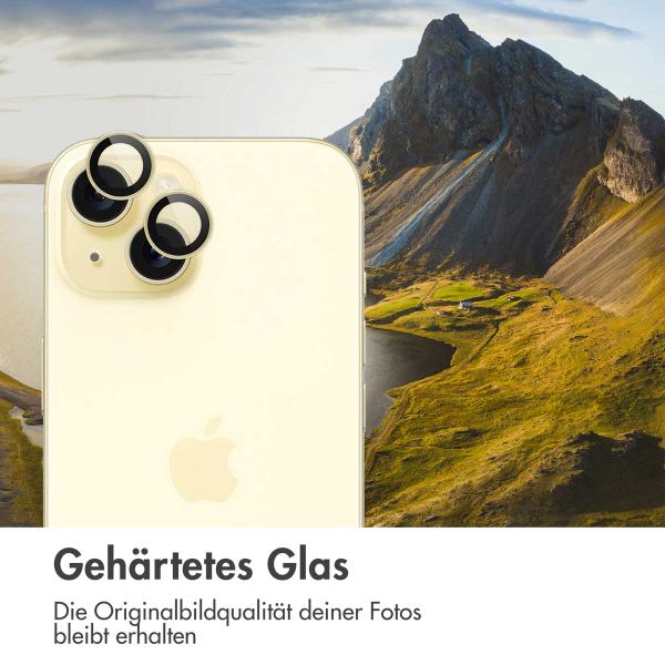imoshion 2er-Pack Objektivschutz für Kamera für das Apple iPhone 15 / 15 Plus - Yellow